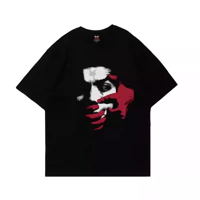 Kaos Pria Wanita Epidemic Gaya Eropa dan Amerika Robbery Printed t-shirt Streetwear  Unisex  Lengan 