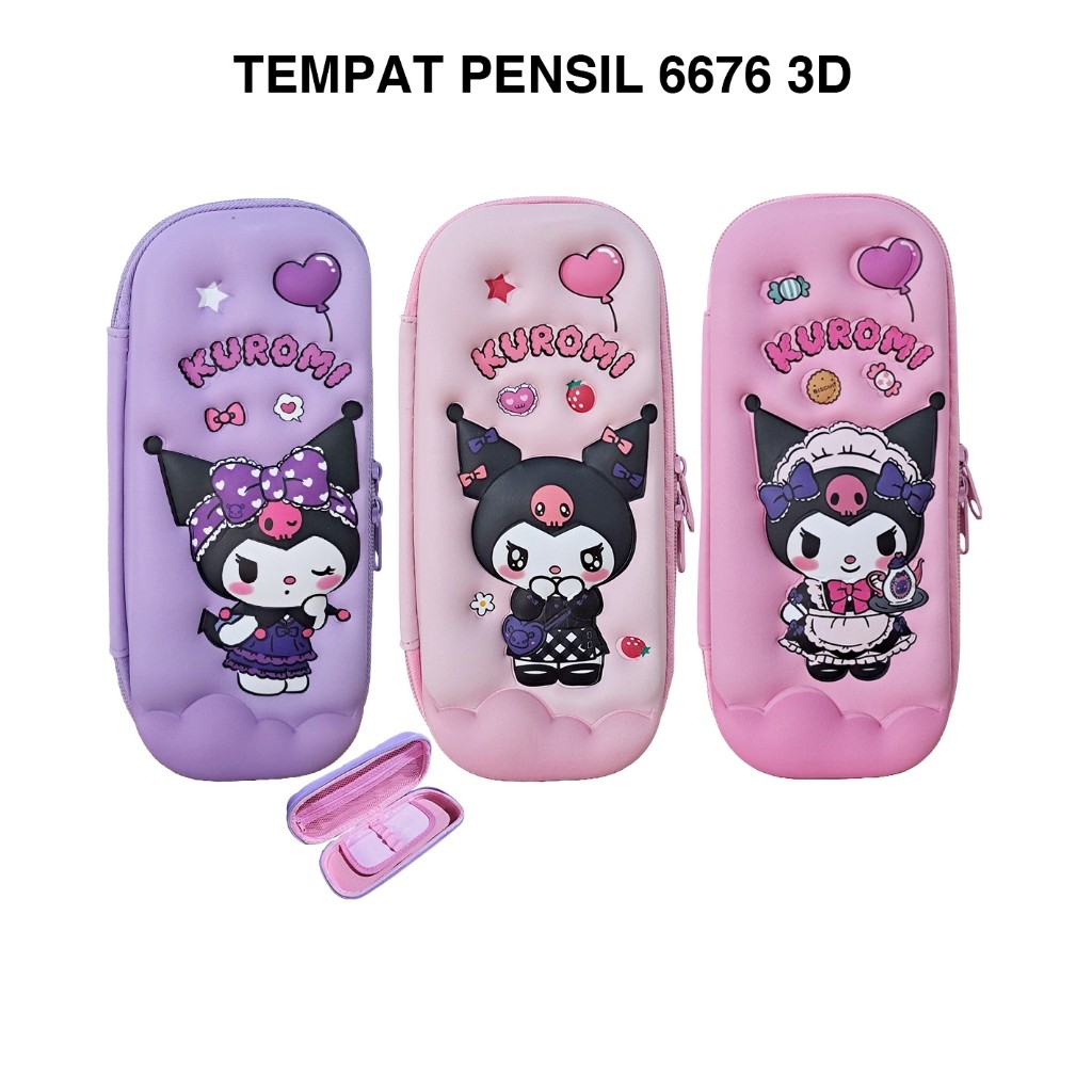 

Tempat Pensil Anak Motif Kuromi 6676 Hardcase Pencil Case Smiggle Kecil