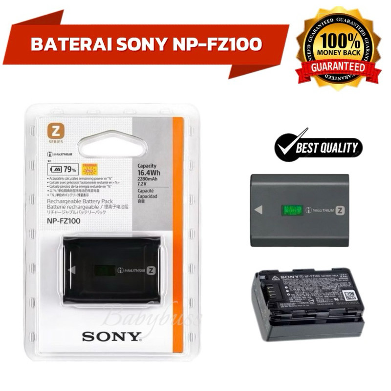 Baterai Sony NP-FZ100 For Camera Sony Alpha a9 Sony Alpha a9ii Sony Alpha A7iii Sony Alpha A7Riii So