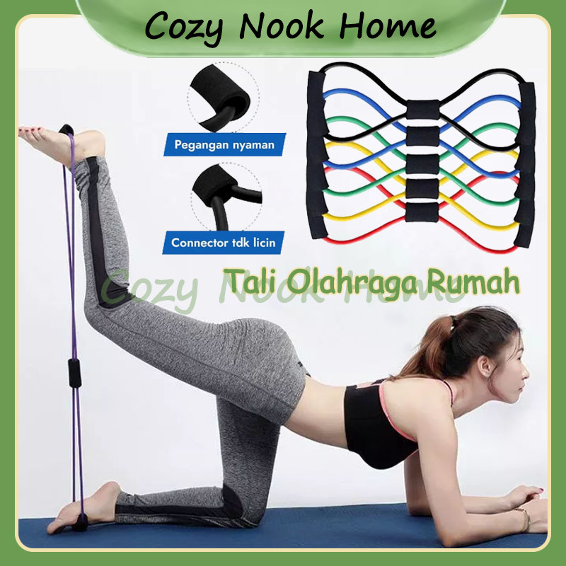 Alat Fitness Olahraga Wanita Streching Senam / Tali Olahraga Rumah / Tali Karet Latihan Otot Tangan 
