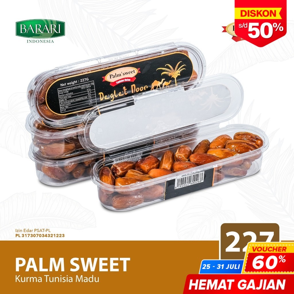 

PALM SWEET Kurma Tunisia Madu 227gr Premium Dates High Quality Tekstur Lembut dan Renyah