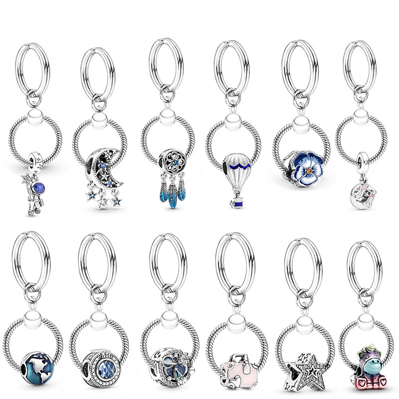 

100 Styles Silver Color Exquisite Charm Keychains For Women Handbag Car Ornaments Accessories Brand Key Rings Party Gift Jewelry