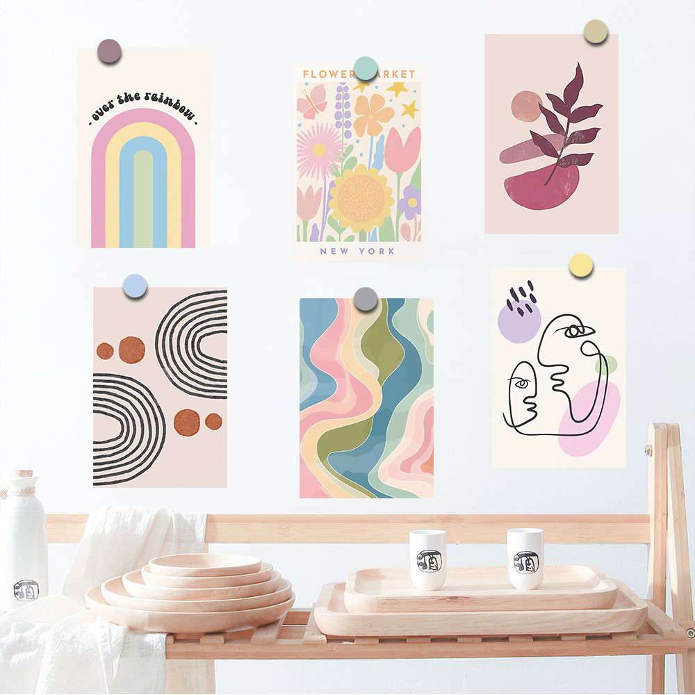 

20PCS Danish Pastel Posters Sticker Animals Vintage Retro Buttermilk Cards Stickers Wall Nostalgia DIY Kitchen Wall Decals