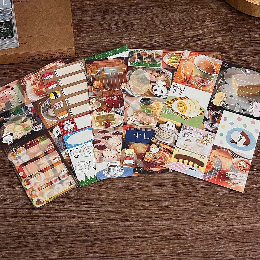 

Vintage Scrapbook Notepad 5 Designs 50 Sheets Memo Pads Panda Theme Bento Alphabet Stickers Journal Decor Supplies