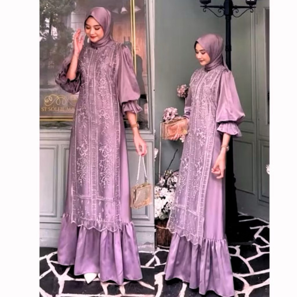 MAXI SONYA ( M L XL XXL ) Gamis pesta model terlaris Gamis kondangan model terbaru Gamis seragam aca