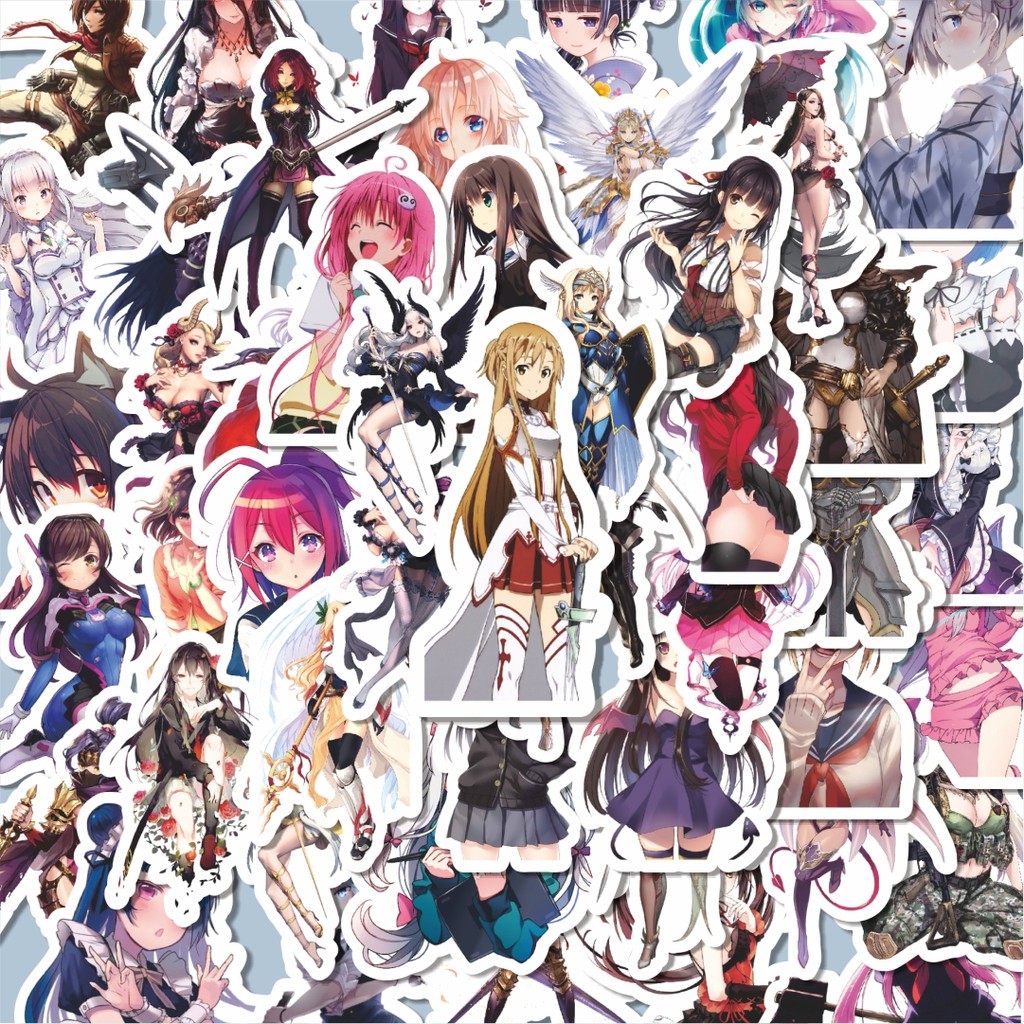 

100PCS Lucu Stiker Acgn Beauty Girls Series Character Mix Stiker Aesthetic Stiker Anti Air Stikers Berperekat Waterproof sticker decal buat Motor Helm Buku Journal Koper Casing HP Laptop Botol Minum Hadiah anak