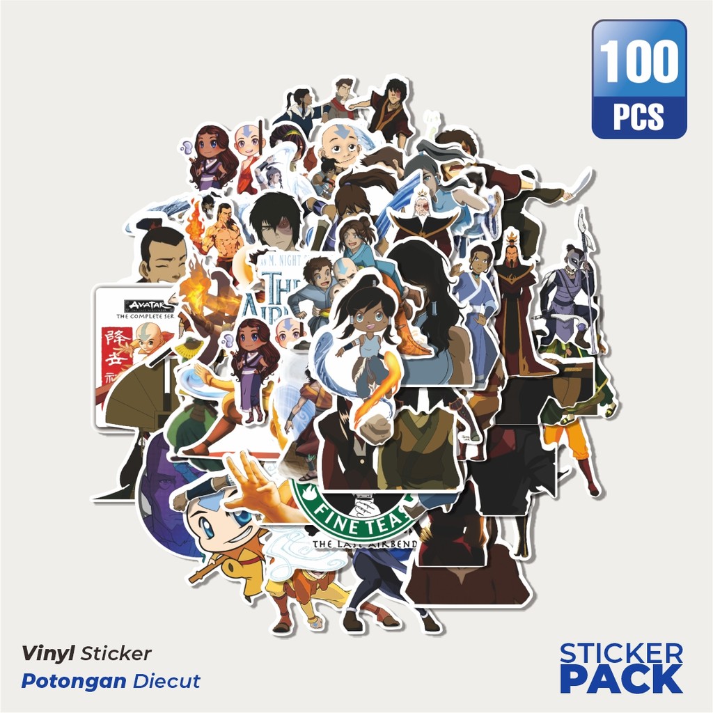 

Super Hemat! 100 PCS Stiker Stiker Nickelodeon Series Avatar Bender Character Mix 3 Waterproof Aesthetic- Untuk Laptop, Motor, dan Helm - Paper Stationery Pack