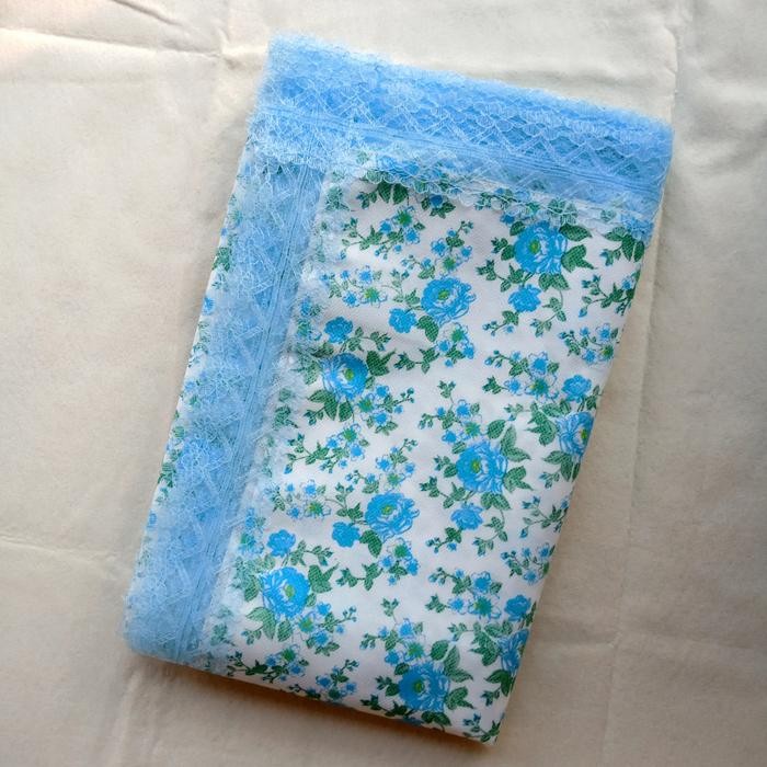 [[Promo]] PROMO Taplak meja makan woterproof anti air/ taplak meja makan renda - Biru Muda