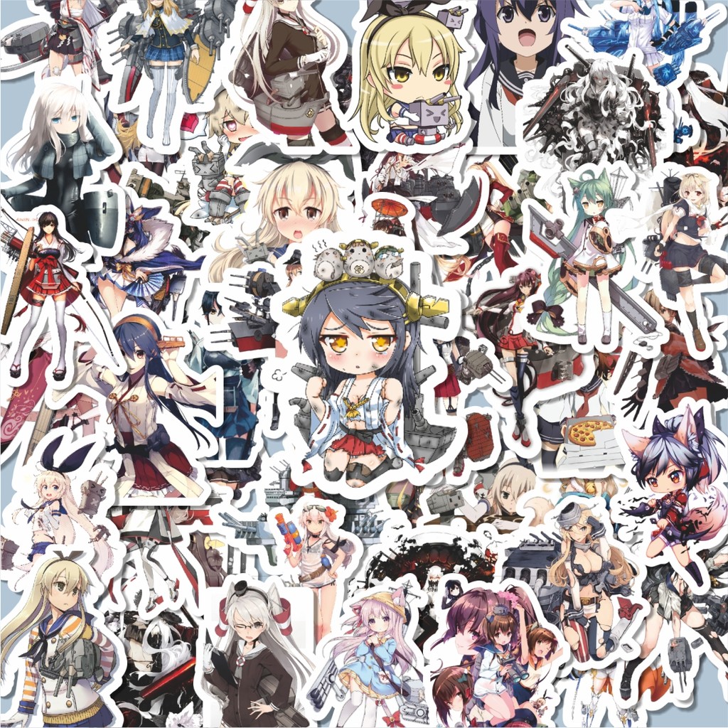 

100PCS Lucu Stiker Anime Game Series Kantai Collection Character 5 Stiker Aesthetic Stiker Anti Air Stikers Berperekat Waterproof sticker decal buat Motor Helm Buku Journal Koper Casing HP Laptop Botol Minum Hadiah anak