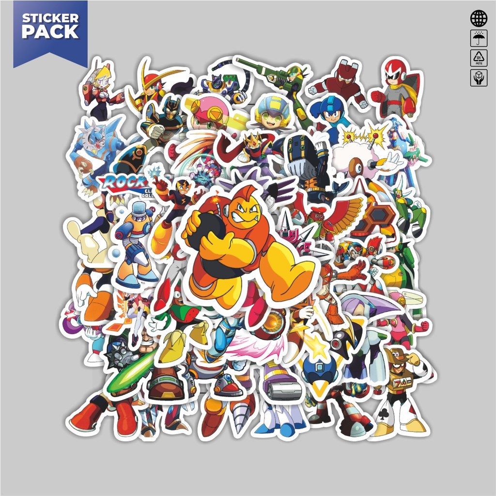 

[100PCS]Stiker Pack Stiker Capsom Series Megaman Universe Character Mix 3 Aesthetic Vinyl Anti Air Dekorasi Sticker Laptop Buku Journal Koper Helm Casing HP Gitar Helm Skateboard