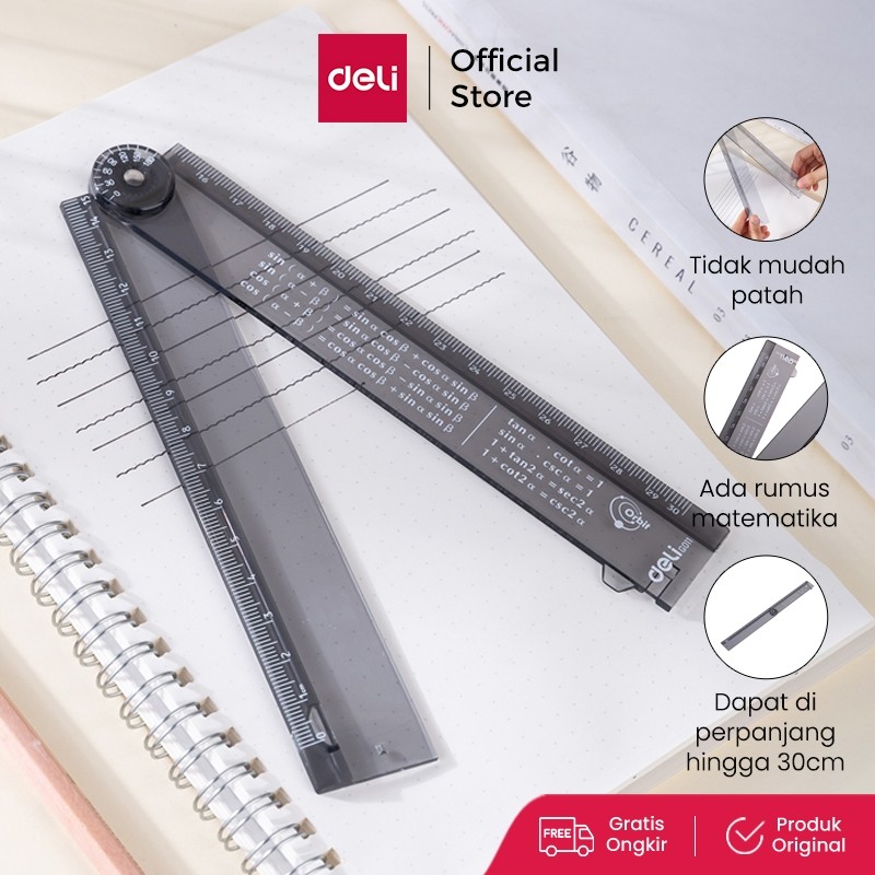 

Deli Foldable Ruler / Penggaris Transparan 30cm Dapat Dilipat Tidak Mudah Patah EG01102