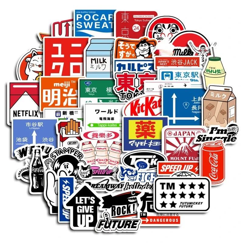 

50pcs Tokyo Story Cartoon Luggage Sticker Laptop DIY Waterproof Sticker