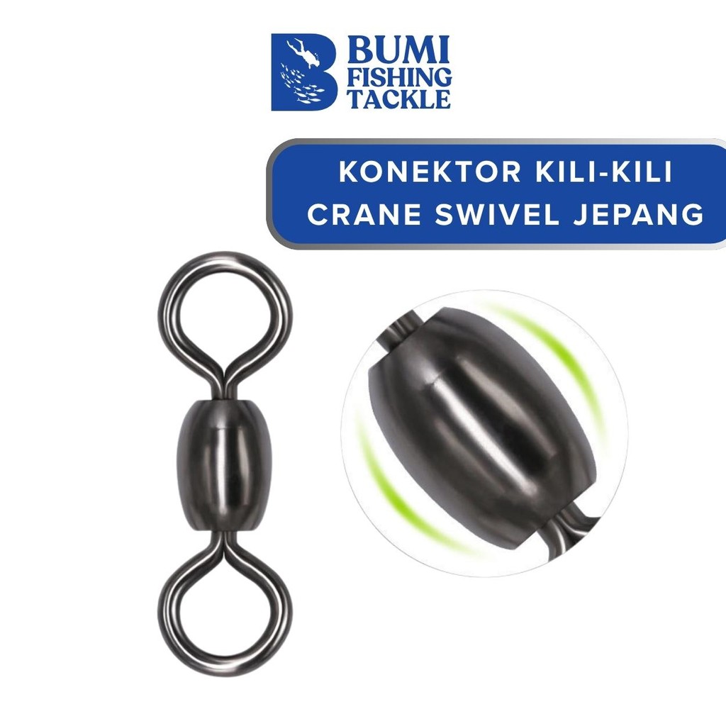 Bumi Fishing Konektor Kili-Kili Crane Swivel Ring Jepang Perlengkapan Pancing Memancing Kail Hook Um