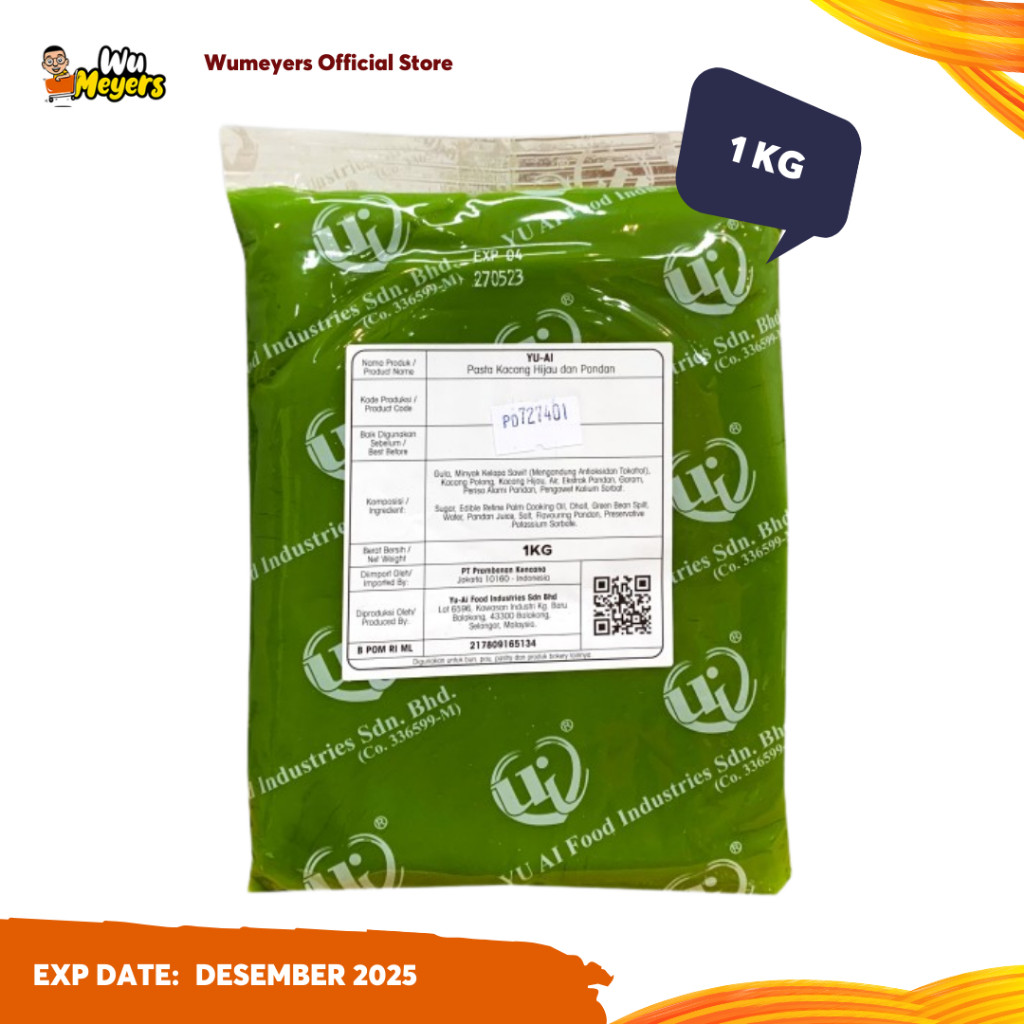 

Yu-Ai Pandan Mung Bean Paste - Pasta Pandan Kacang Hijau 1kg