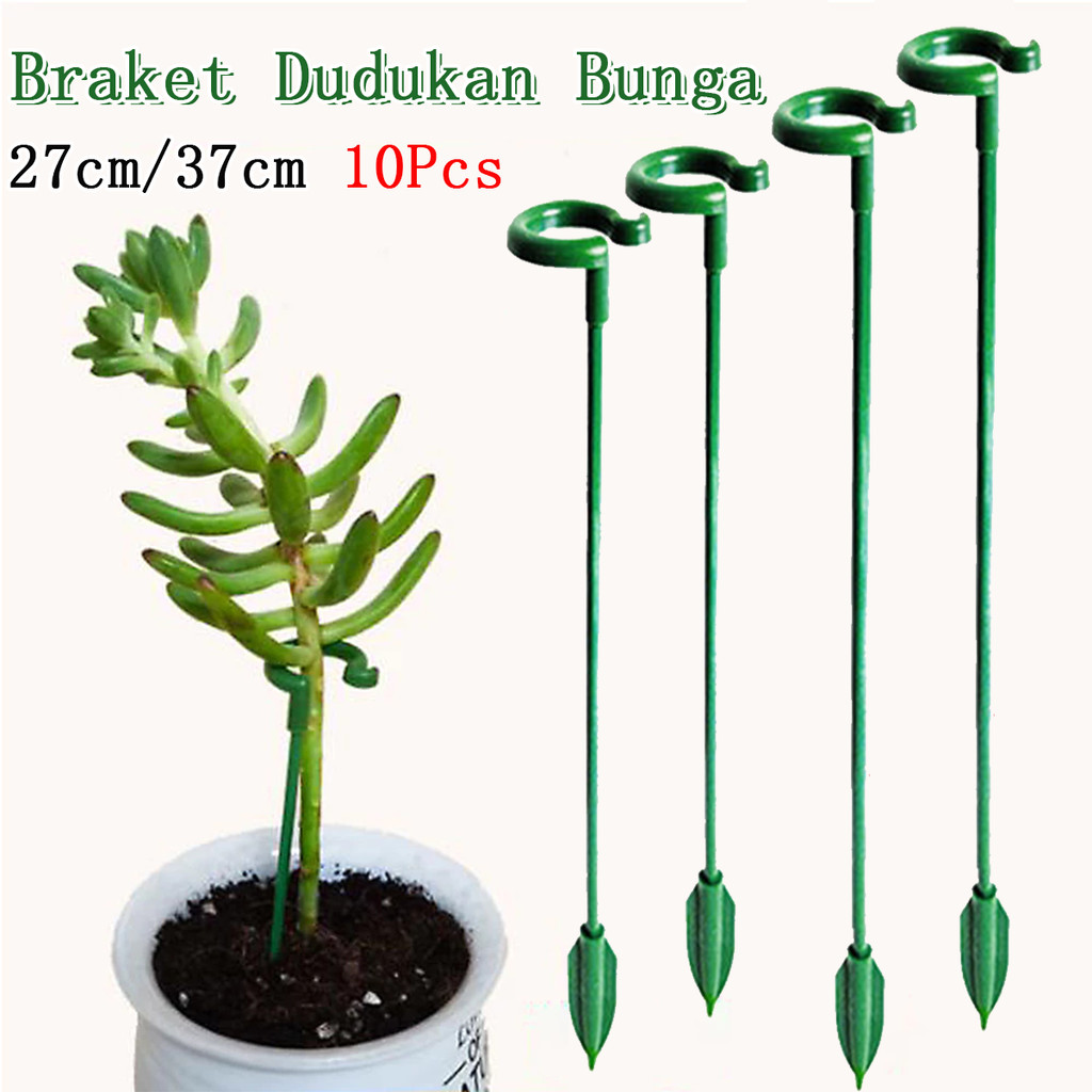10pcs tiang penyangga tanaman hijau / Penyangga Tanaman Rambat untuk mawar, peony, lili, bunga matah