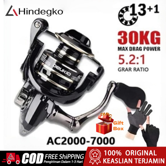 Reel Pancing Deukio Reel Spinning Saltwater AC2000-7000 Fishing Reel 12kg Max Drag 5.2:1 Speed Ac Me