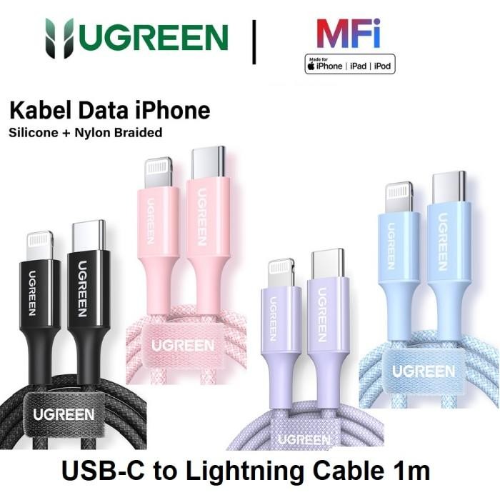 Ugreen USB C to Lightning MFI Colour Nylon Weaven Braided Cable 1M