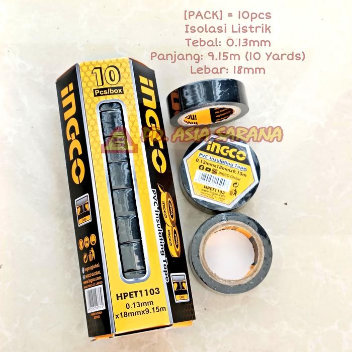 

[PACK] Isolasi Listrik INGCO HPET1103 Lakban Kabel PVC Insulating Tape