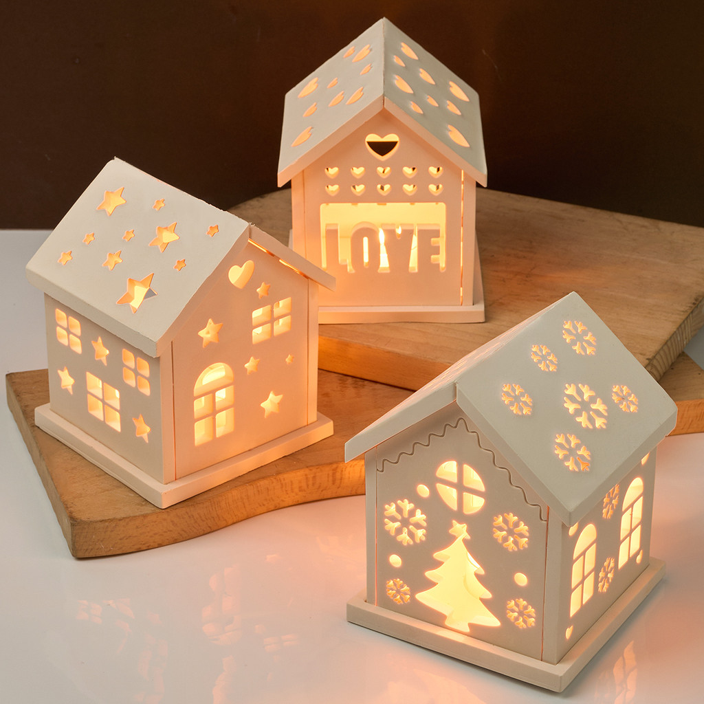 

3D House Candlestick Silicone Mold DIY Tree Ornament Houses Tealight Candle Holder Molds Plaster Resin Craft Making