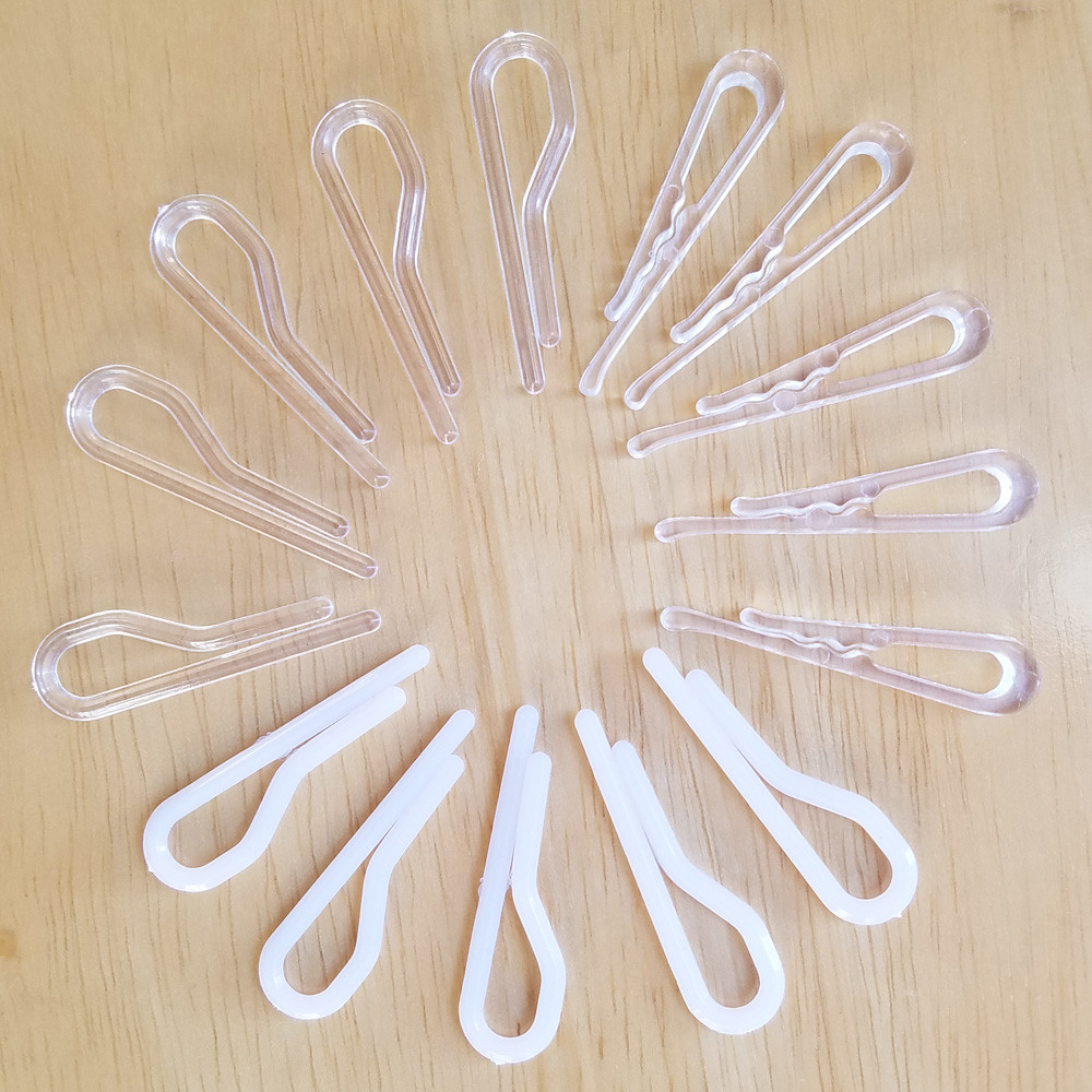 

Wholesale 500pcs/lot Clear plastic garment clips white clip for shirt collar or T-shirt clip pins accessories bags cloths
