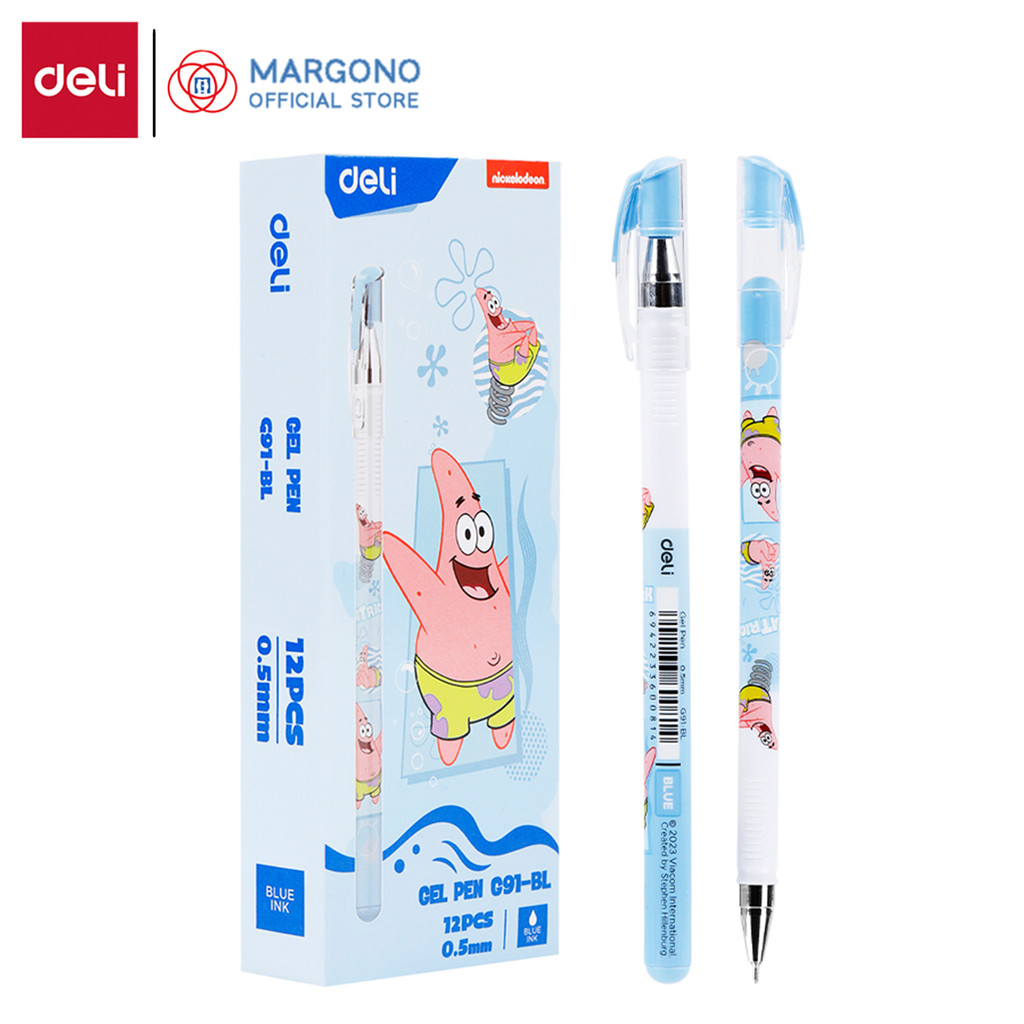 

Deli Pulpen Gel / Gel Pen 0.5 mm Tip Spongebob Special Edition EG91-BL Tinta Biru - 1 Pcs