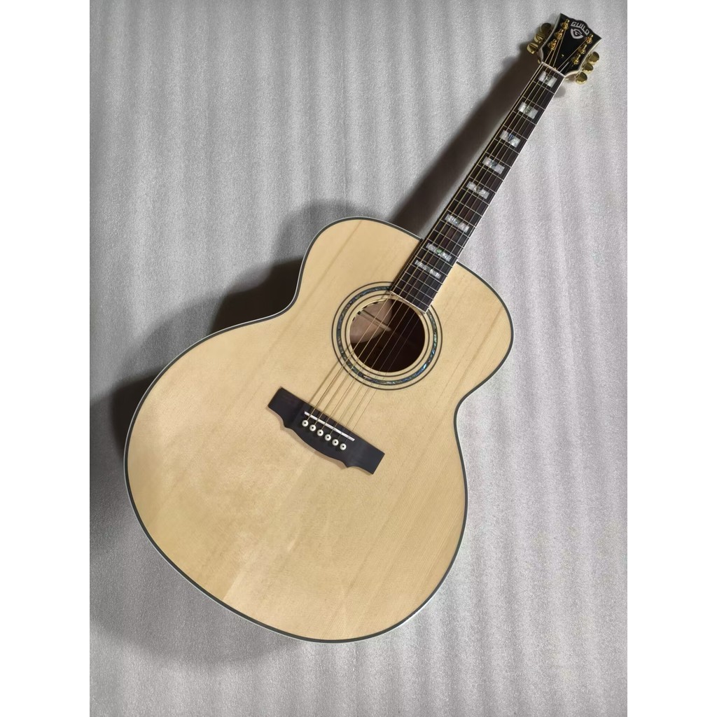 6 string acoustic electric Guitarra maple wood natural color Guild style acoustic guitar with soundh