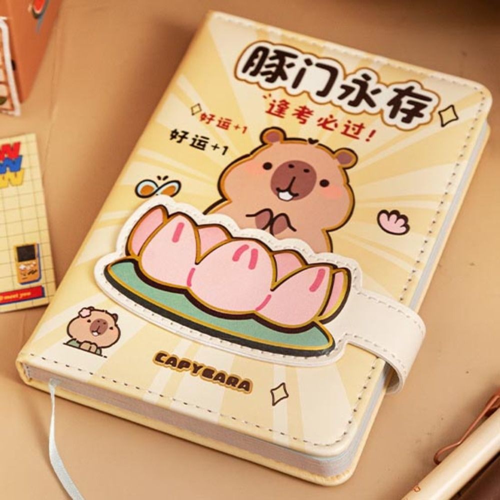 

Cartoon Capybara Notebook Handbook 80pages Tearable Palm Note Paper Multiduty Stationery Memo Reminder Paper School Supplies