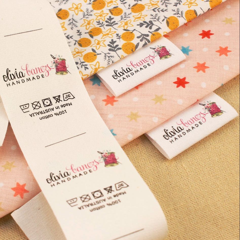 

Handmade Cotton Label with Logo or Text, Sewing Accessories, Tags for Knitted Things, Custom,Personalizada, Gift Tags, 40x60mm
