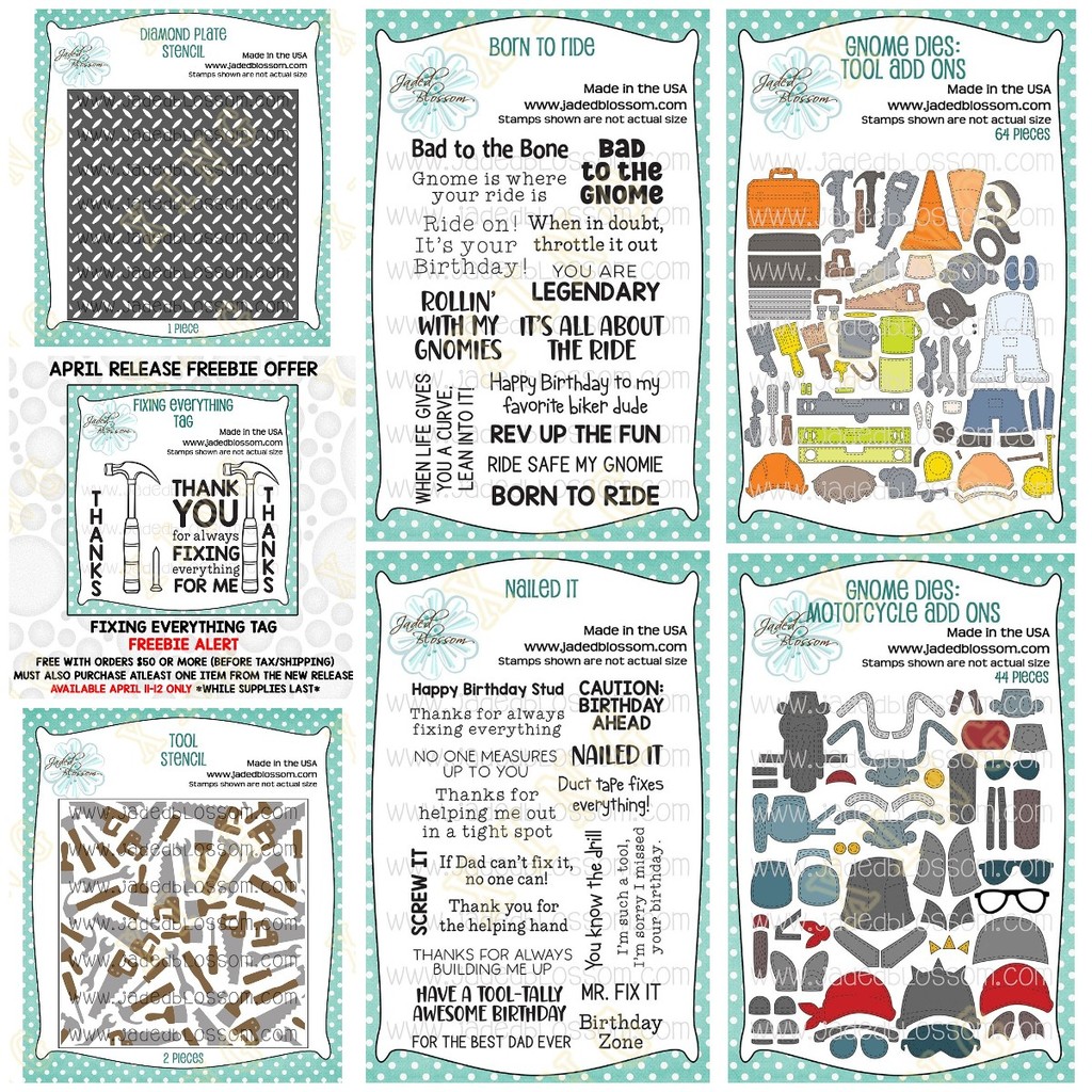 

New Gnome Dies Fixing Everything Tag Metal Cutting Dies Clear Stamps Stencil for Scrapbook Diary Decoration Embossing Template