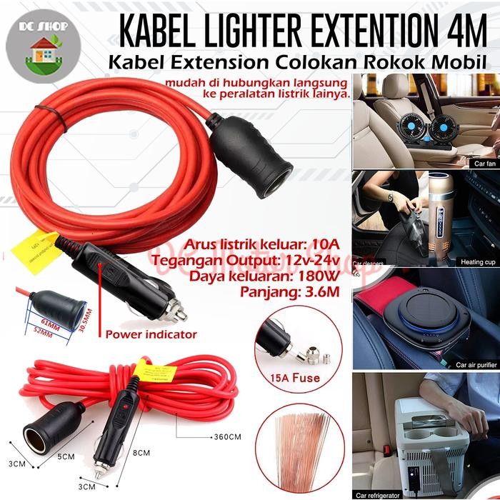 Kabel Colokan Mobil Cigarette Lighter Extension Colokan Lighter Mobil - Spesifikasi
