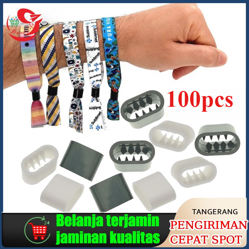 

100Pcs Lock Ring Stopper Lanyard/Lock Ring Gelang Lanyard/Gelang Tiket Custom/Lock Ring Gelang Tiket