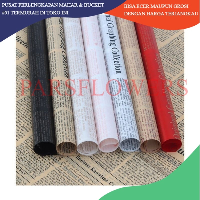 

FL10 VINTAGE Craft Paper Kertas Bunga Buket Motif Koran Bunga Florist Cellophane