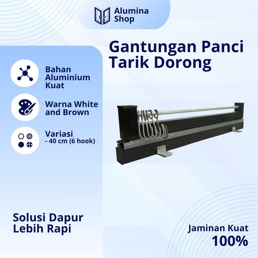 Rel Laci Gantungan Panci Teflon Dapur Kitchen Set Minimalis Pen Hanger