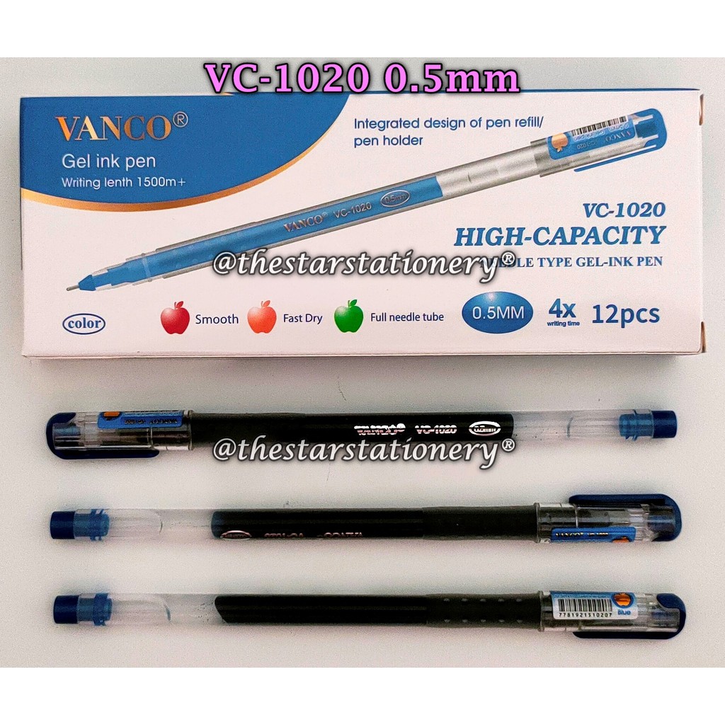 

(1 Pak Isi 12 Biji) Gelpen VANCO VC-1020 0.5 mm / Bolpen VANCO VC-1020 0.5mm (1 Pak Isi 12 Biji)
