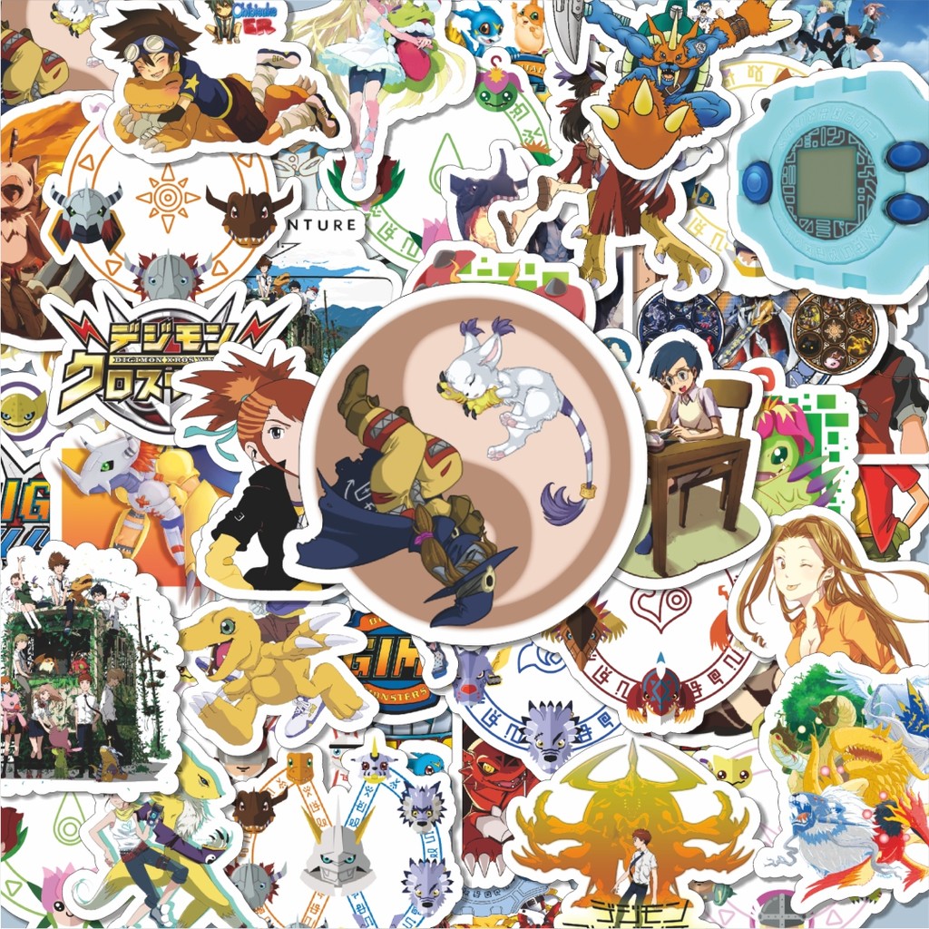 

100PCS Lucu Stiker Anime Series Digimon Character Mix 2 Stiker Aesthetic Stiker Anti Air Stikers Berperekat Waterproof sticker decal buat Motor Helm Buku Journal Koper Casing HP Laptop Botol Minum Hadiah anak