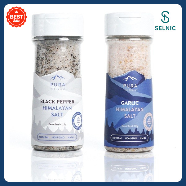 

Hot Sale Pura Himalayan Salt Garlic, Pepper (125gr) - Garam Himalaya - Garam Sehat Organik