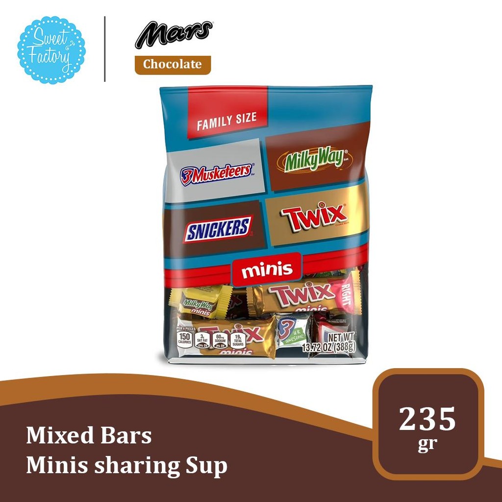 

Mixed Bars Minis Sharing Sup 8.31 oz - Chocolate Makanan Impor USA