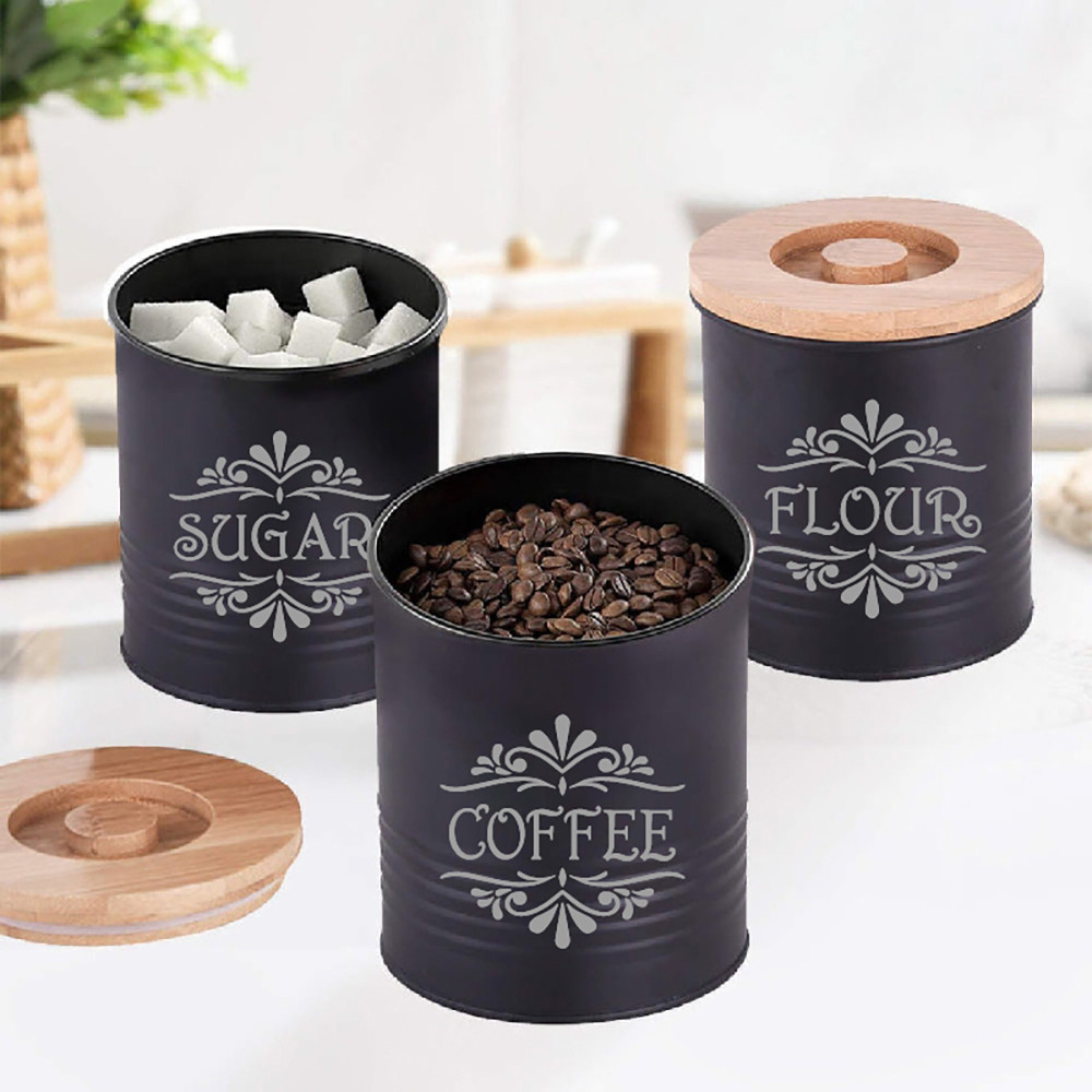 

Coffee, Tea, Flour, Sugar Vinyl Art Decals For Canisters Pantry Labels Stickers Kitchen Canisters Decal Labels Decor