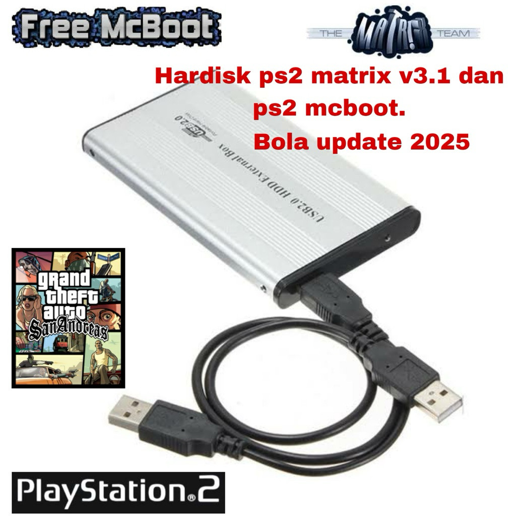 HDD PS2 HARDISK PS2 250GB KOMPLIT TERMURAH