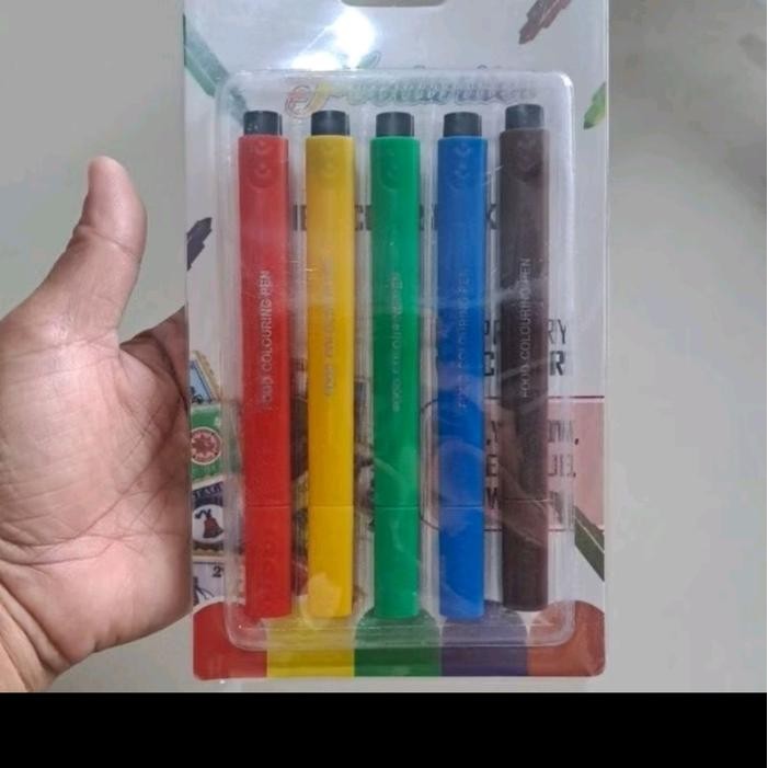 

Pen Edible Hitam & 5Pcs Warna / Food Coloring / spidol pewarna makanan - 1pc Hitam