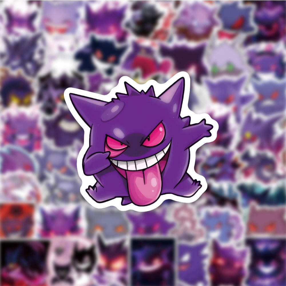 

10/30/50PCS Cute Pokemon Gengar Stickers DIY Motorcycle Phone Skateboard Laptop PVC Waterproof Kids Toy Graffiti Cartoon Decals
