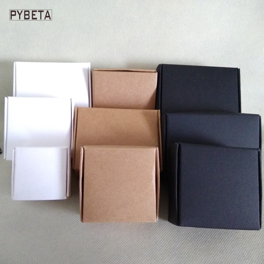 

100pcs - Blank Kraft Paper Aircraft Box White Black Gift Boxes for Tea Jewelry Candy DIY Handmade Soap Packing