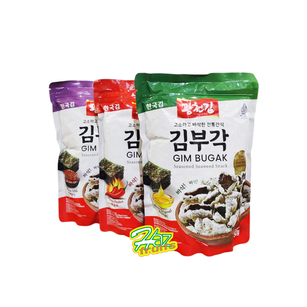 

Kwangcheon Gim Bugak 50 Gram - Seasoned Seaweed Snack