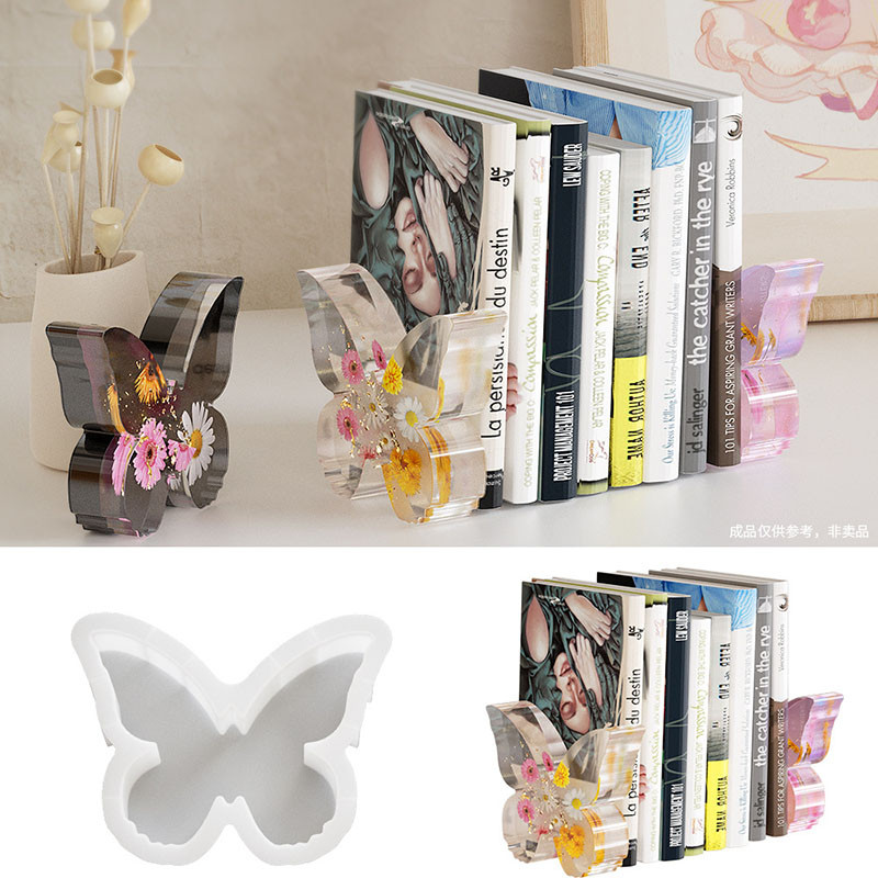 

Large Butterfly Book End Epoxy Resin Mold DIY Creative Animal Flower Bookend Mould for Library Supplies Home Desktop Decoration