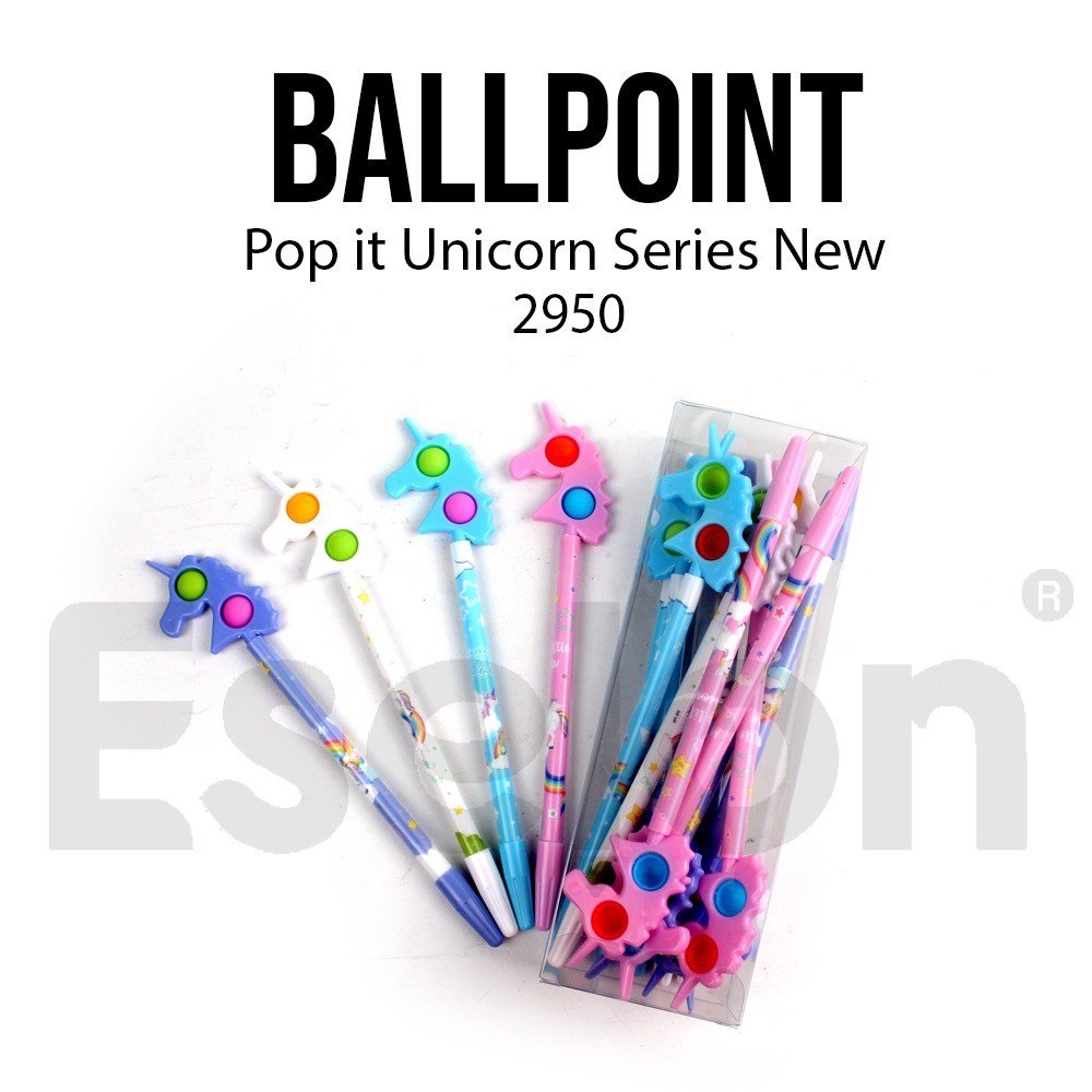 

❤️️12pcs Pulpen Gel POP IT UNICORN 2953 / 1pack Pulpen Gel Fancy❤️️