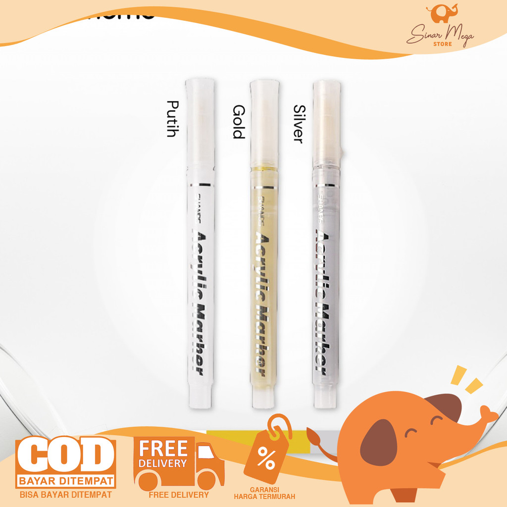 

SHAND Multipurpose Highlight Acrylic Marker - Spidol Metallic Akrilik SATUAN Murah