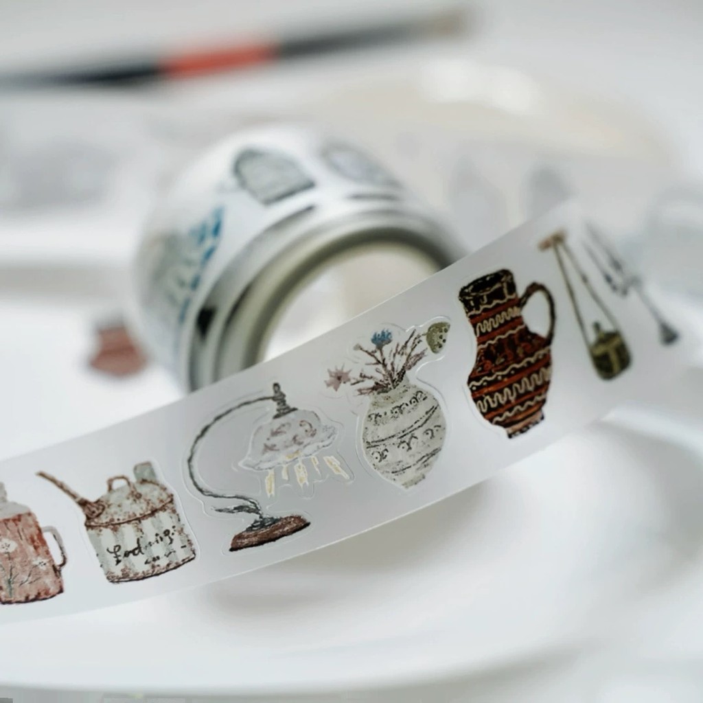 

MuZiShan Studio Vintage Retro Little Object Washi PET Tape DIY Card Making Scrapbooking Plan Decorative Sticker