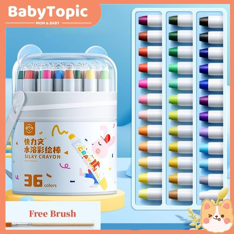 

【Baby Topic】 Crayon Putar Washable 36/48 Color Crayon for Kids Tidak Beracun Yang Dapat Dicuci Seni Gambar Pastel Minyak Crayon Tidak Kotor Ditangan Washable Non Toxic Krayon Anak-anak