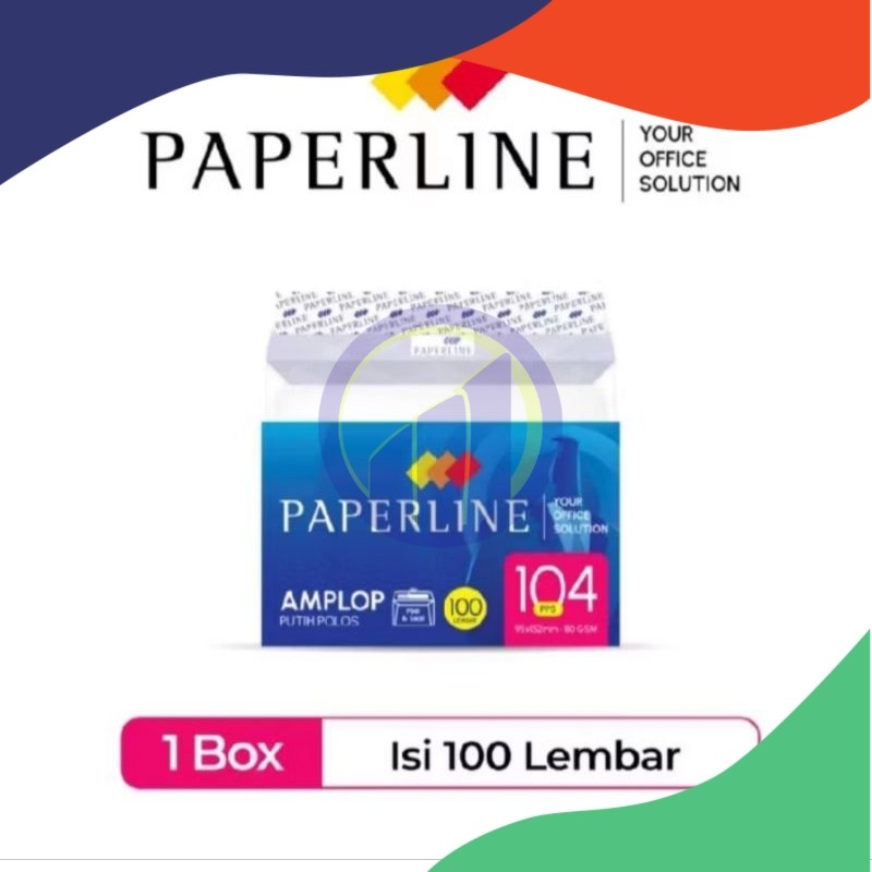 

(Box=100Lbr) Paperline Amplop 104 Putih 80 Gsm Isi 100 Lembar (Min Order 5 Box)