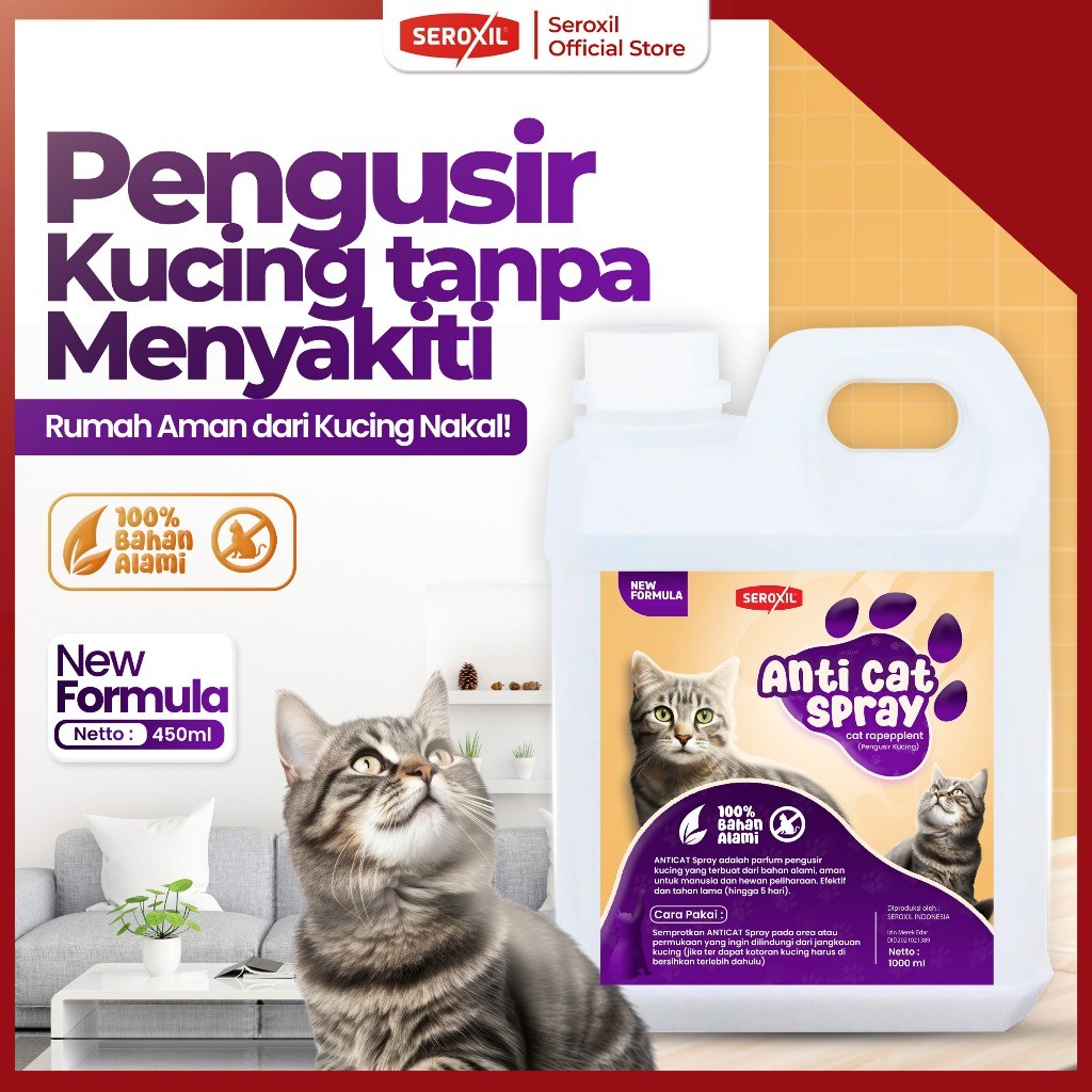 Seroxil Pengusir Kucing BAB PUP Sembarangan Cat Repellent 1 Liter